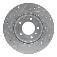 R1 Concepts R1 86-89 Jaguar VanDEN PLAS Front Right Drilled & Slotted Silver Brake Rotor