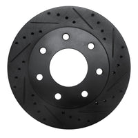 R1 Concepts R1 97-04 Ford F-150 4WD Front Right Drilled & Slotted Black Brake Rotor