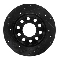 R1 Concepts R1 00-08 Audi A4 (USA/Canada) Rear Right Drilled & Slotted Black Brake Rotor