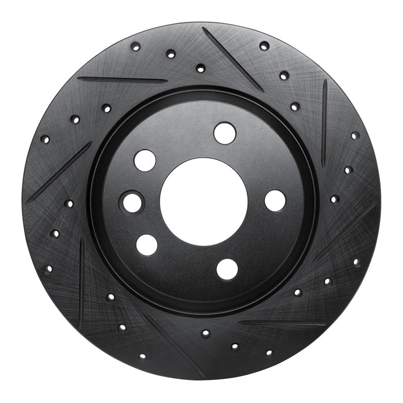 R1 Concepts R1 2001-2003 Volkswagen EuroVan Rear Right Drilled & Slotted Black Brake Rotor