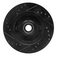 R1 Concepts R1 87-93 Ford Mustang Front Right Drilled & Slotted Black Brake Rotor