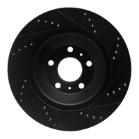 R1 Concepts R1 04-18 Audi S8 Rear Left Drilled & Slotted Black Brake Rotor