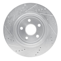 R1 Concepts R1 12-25 Dodge Durango Rear Right Drilled & Slotted Silver Brake Rotor