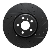 R1 Concepts R1 16-25 BMW 330e Left Front Drilled & Slotted Black Brake Rotor