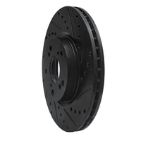 R1 Concepts R1 02-15 Acura ILX Front Right Drilled & Slotted Black Brake Rotor