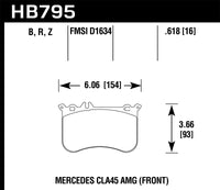 Hawk Performance Hawk 14-17 Mercedes-Benz CLA 45 AMG Performance Ceramic Street Front Brake Pads