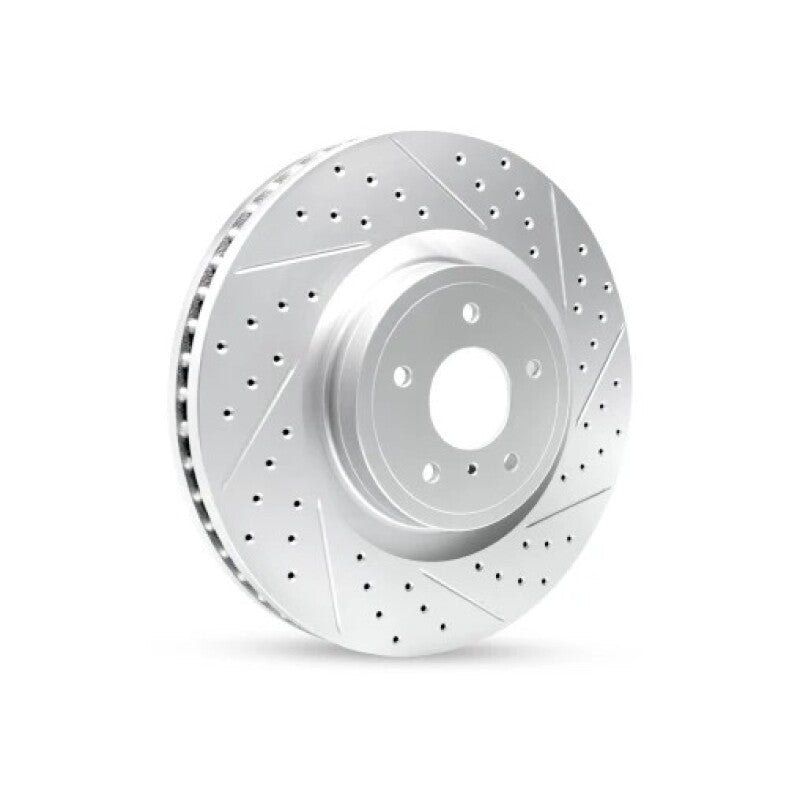R1 Concepts R1 21-25 Ford Mustang Mach-E Front Right Drilled & Slotted Geo-Carbon Rotor