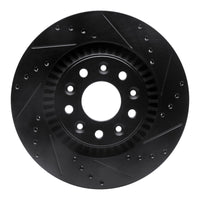 R1 Concepts R1 05-09 Ford Freestyle Front Right Drilled & Slotted Black Brake Rotor