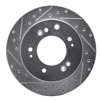 R1 Concepts R1 07-09 Kia SORENTO Rear Left Drilled & Slotted Silver Brake Rotor