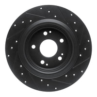 R1 Concepts R1 17-20 Acura MDX Rear Left Drilled & Slotted Black Brake Rotor
