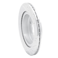 R1 Concepts R1 09-16 BMW Z4 Rear Left Drilled & Slotted Silver Brake Rotor