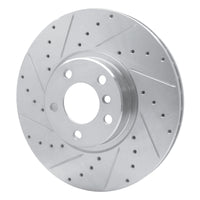 R1 Concepts R1 07-18 BMW X5 Front Left Drilled & Slotted Silver Brake Rotor
