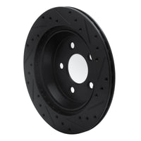 R1 Concepts R1 94-04 Ford Mustang Rear Left Drilled & Slotted Black Brake Rotor