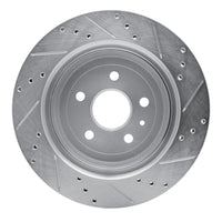 R1 Concepts R1 16-24 Cadillac ATS Rear Left Drilled & Slotted Silver Brake Rotor
