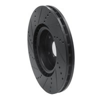 R1 Concepts R1 05-17 Subaru WRX STI Front Right Drilled & Slotted Black Brake Rotor