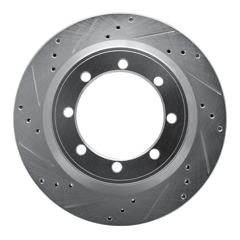 R1 Concepts R1 99-04 Ford F-350 Super Duty 4WD Rear Left Drilled & Slotted Silver Brake Rotor