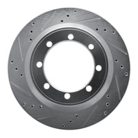 R1 Concepts R1 99-04 Ford F-350 Super Duty 4WD Rear Left Drilled & Slotted Silver Brake Rotor