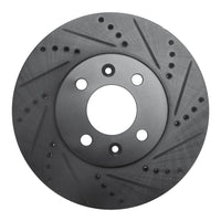 R1 Concepts R1 88-98 Saab 9000 Front Right Drilled & Slotted Black Brake Rotor