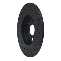 R1 Concepts R1 11-17 Lexus CT200H Rear Left Drilled & Slotted Black Brake Rotor