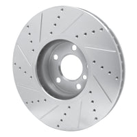 R1 Concepts R1 10-18 BMW 535I GT Left Front Drilled & Slotted Silver Brake Rotor