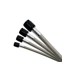 Nitrous Express 4AN 18in Stainless Braided SHO Hose (w/Black 3AN Ends - One End)