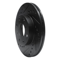 R1 Concepts R1 86-91 Acura Integra Front Left Drilled & Slotted Black Brake Rotor