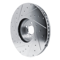 R1 Concepts R1 17-25 BMW M850i xDrive Gran Coupe Right Front Drilled & Slotted Silver Brake Rotor
