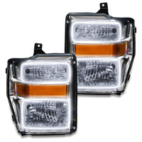 ORACLE Lighting Oracle 08-10 Ford F250/350 Pre-Assembled Halo Headlights - Chrome Housing - ColorSHIFT