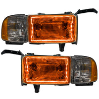 ORACLE Lighting Oracle 94-02 Dodge Ram Pre-Assembled Halo Headlights - ColorSHIFT w/ Simple Controller