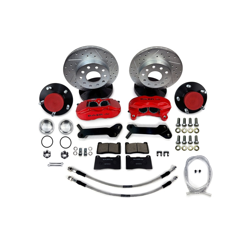 Baer Brakes 71-73 Ford Mustang 11in SS4 Alum Hub Front SDZ Brake Kit - Monster Green
