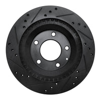 R1 Concepts R1 93-95 Mazda RX-7 Rear Right Drilled & Slotted Black Brake Rotor