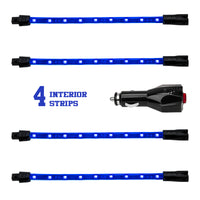 XKGLOW XK Glow Single Color XKGLOW UnderglowLED Accent Light Car/Truck Kit Blue - 4x8In