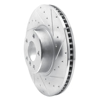 R1 Concepts R1 16-18 BMW X4 Left Front Drilled & Slotted Silver Brake Rotor