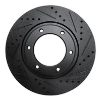 R1 Concepts R1 93-97 Lexus LX450 Front Right Drilled & Slotted Black Brake Rotor