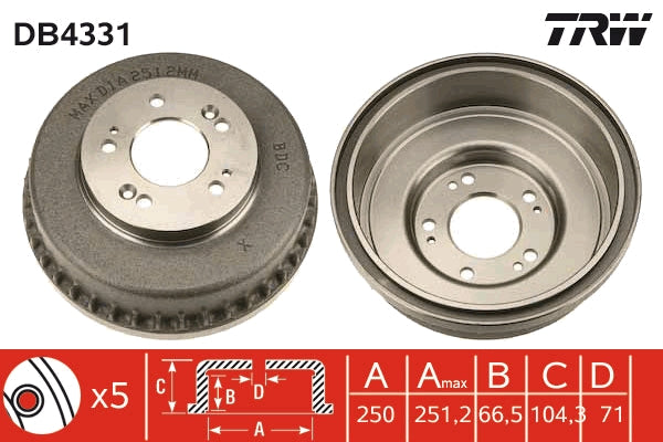 TRW MOTO DB4331 Brake Drum