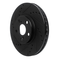 R1 Concepts R1 94-99 Toyota Celica Front Left Drilled & Slotted Black Brake Rotor