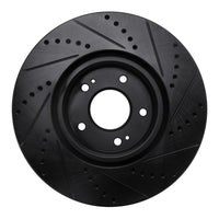R1 Concepts R1 03-06 Mitsubishi Lancer Front Left Drilled & Slotted Black Brake Rotor