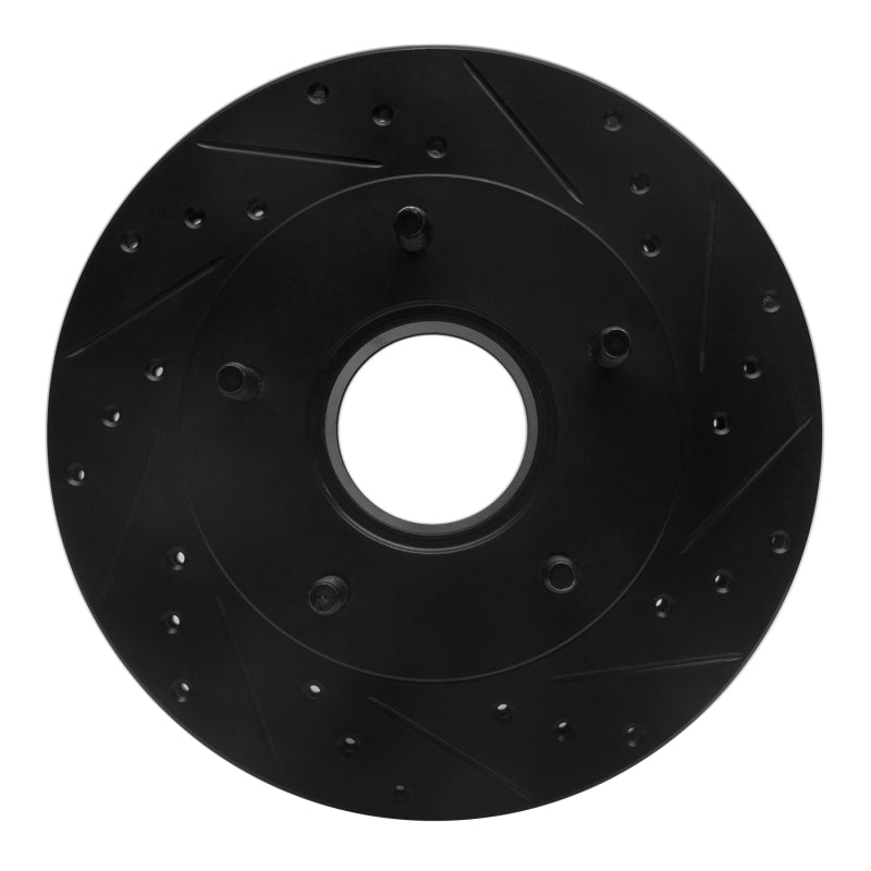 R1 Concepts R1 86-88 Ford Bronco Front Right Drilled & Slotted Black Brake Rotor
