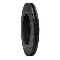 R1 Concepts R1 09-09 Ford F-150 4WD Front Left Drilled & Slotted Black Brake Rotor