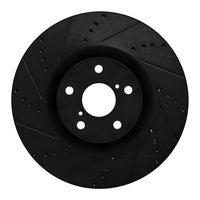 R1 Concepts R1 09-11 Lexus IS350 Left Front Drilled & Slotted Black Brake Rotor