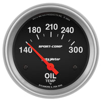 Autometer Sport-Comp 2 5/8in 140-300 Deg F Short Sweep Electronic Oil Temperature Gauge