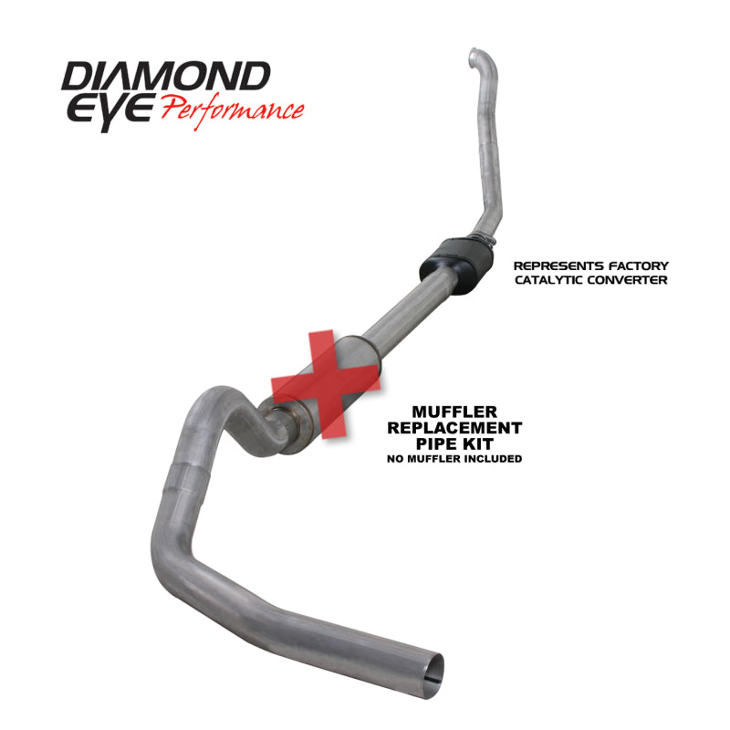 Diamond Eye Performance Diamond Eye KIT 4in MFLR RPLCMENT PIPE TB SGL ALUM 94-97 5 7 3L F250/F350 PWRSTROKE NFS W CARB STDS