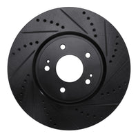 R1 Concepts R1 03-06 Mitsubishi Lancer Front Right Drilled & Slotted Black Brake Rotor