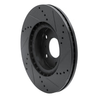 R1 Concepts R1 03-05 Infiniti G35 Front Left Drilled & Slotted Black Brake Rotor