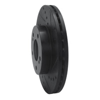 R1 Concepts R1 89-90 Nissan 300ZX Front Right Drilled & Slotted Black Brake Rotor