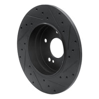 R1 Concepts R1 98-03 Mercedes-Benz E320 Rear Left Drilled & Slotted Black Brake Rotor
