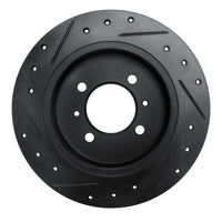 R1 Concepts R1 91-94 Nissan Sentra Rear Right Drilled & Slotted Black Brake Rotor