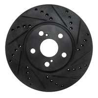 R1 Concepts R1 00-10 Pontiac Vibe Front Right Drilled & Slotted Black Brake Rotor
