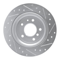 R1 Concepts R1 89-95 BMW 535I Rear Left Drilled & Slotted Silver Brake Rotor