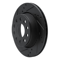 R1 Concepts R1 90-97 Audi S4 Rear Left Drilled & Slotted Black Brake Rotor